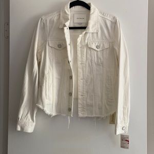 NWT Blank NYC white cutoff Jean Jacket. Size S